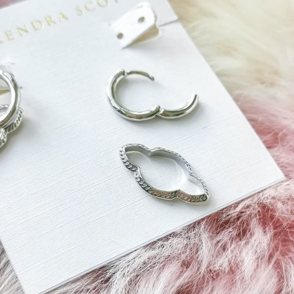 Kendra Scott Silver Abbie Convertible Huggie Earrings - Picture 3 of 3